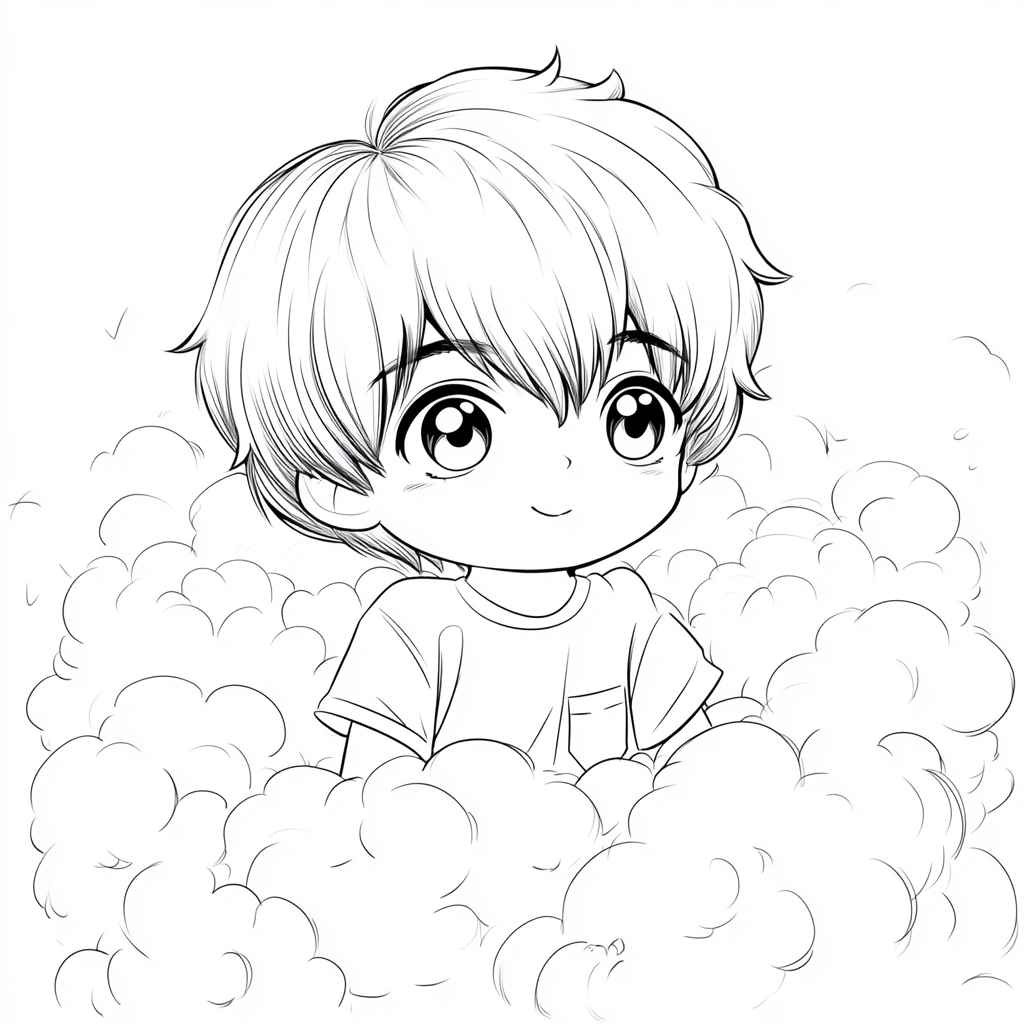 muichiro_takito With Fluffy Clouds coloring page