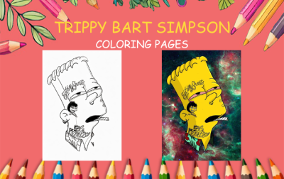 trippy bart simpson coloring pages