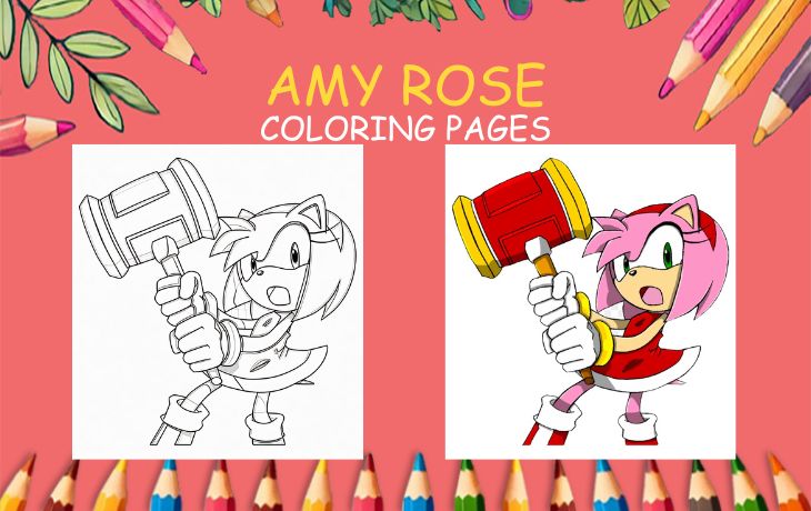 amy rose coloring pages