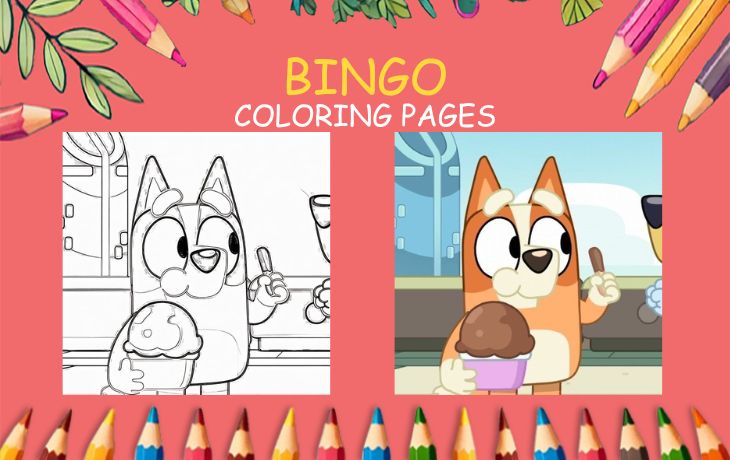 BINGO COLORING PAGES