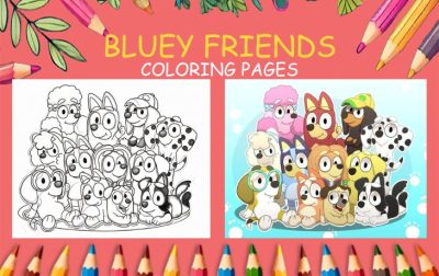 BLUEY FRIENDS COLORING PAGES