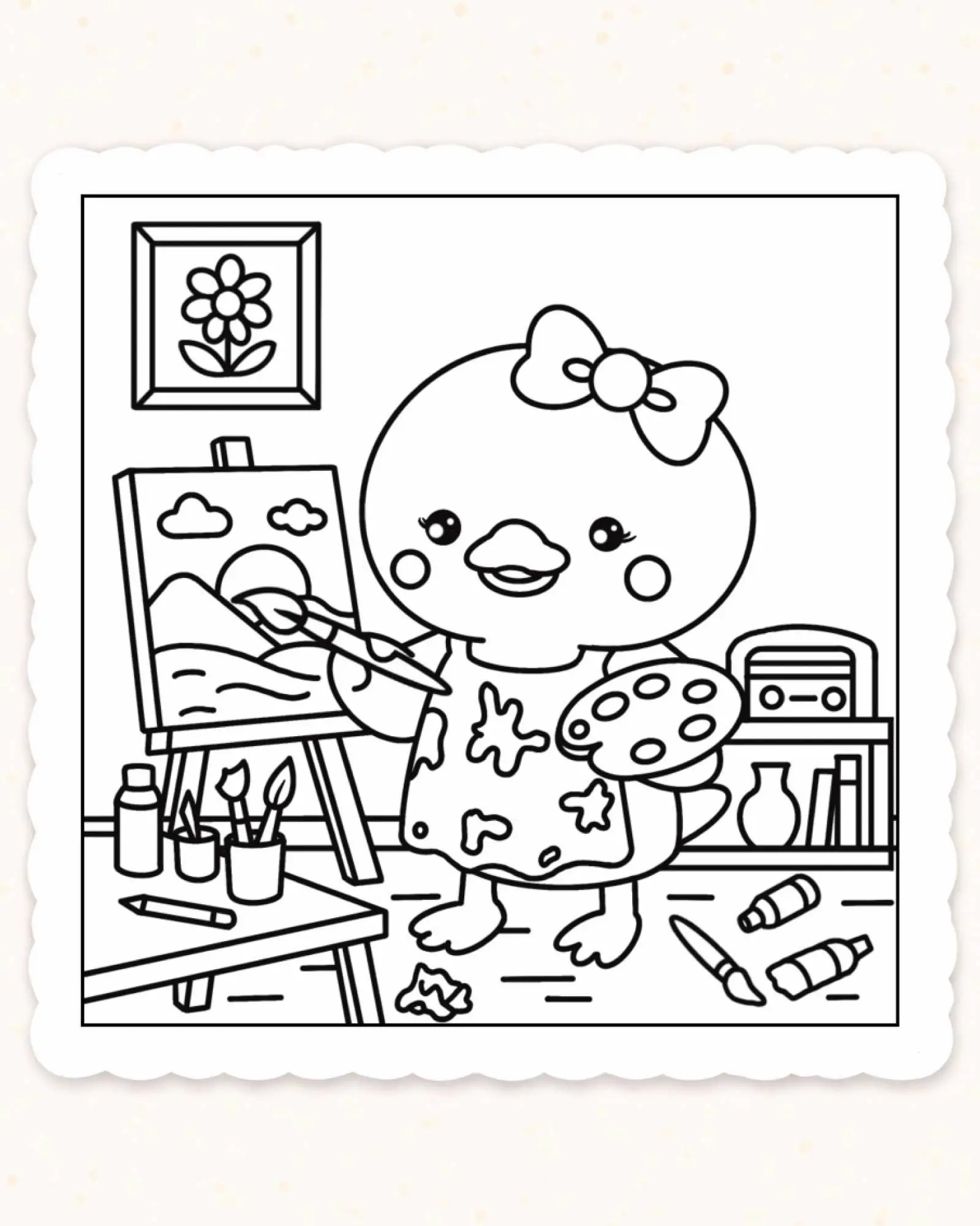 playful kawaii pals coloring page 04