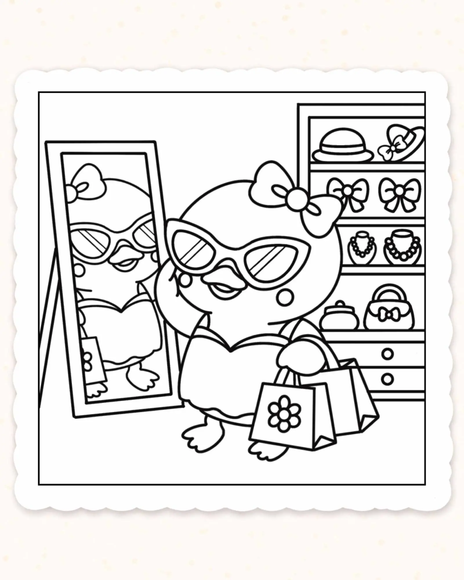 playful kawaii pals coloring page 05