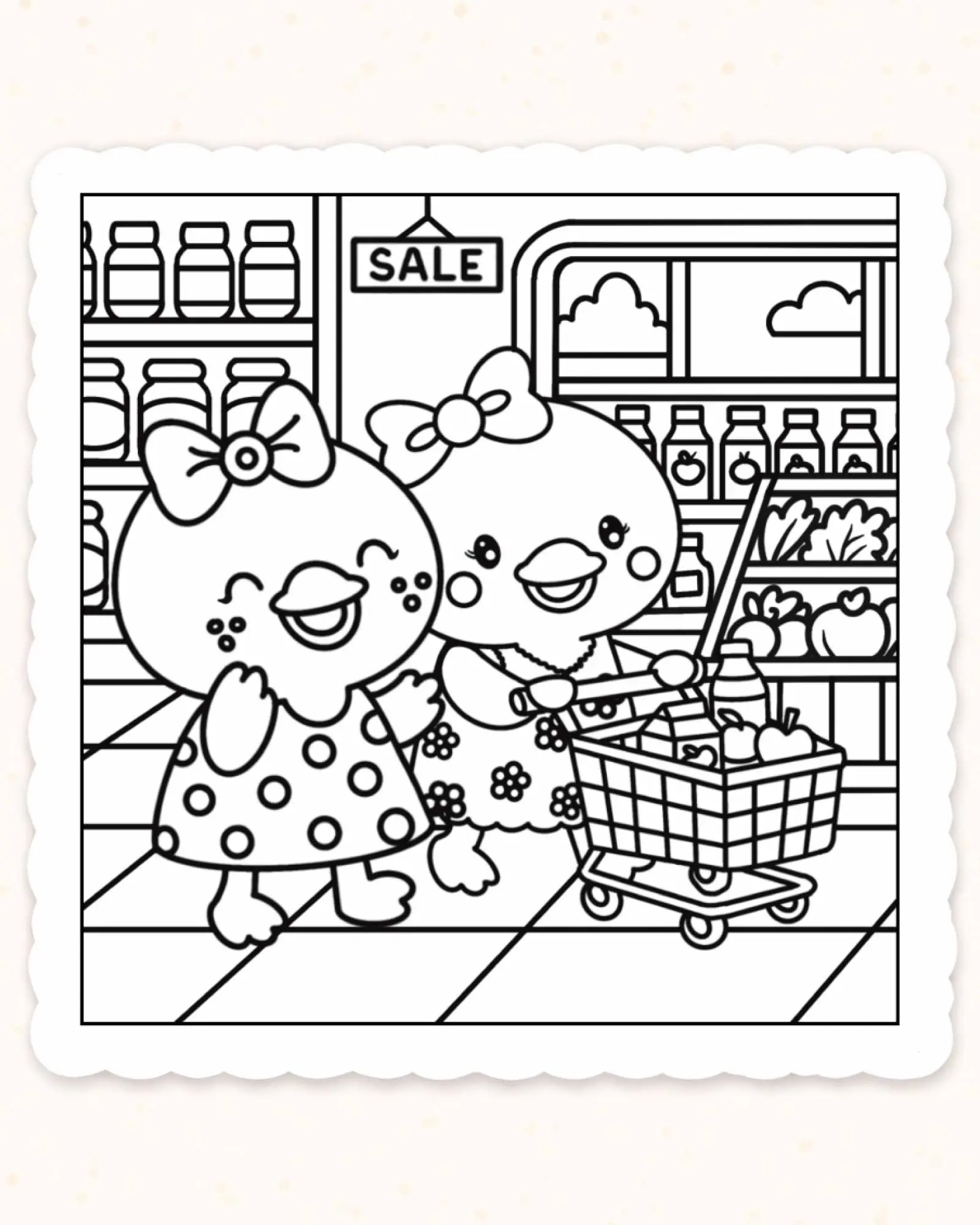 playful kawaii pals coloring page 02