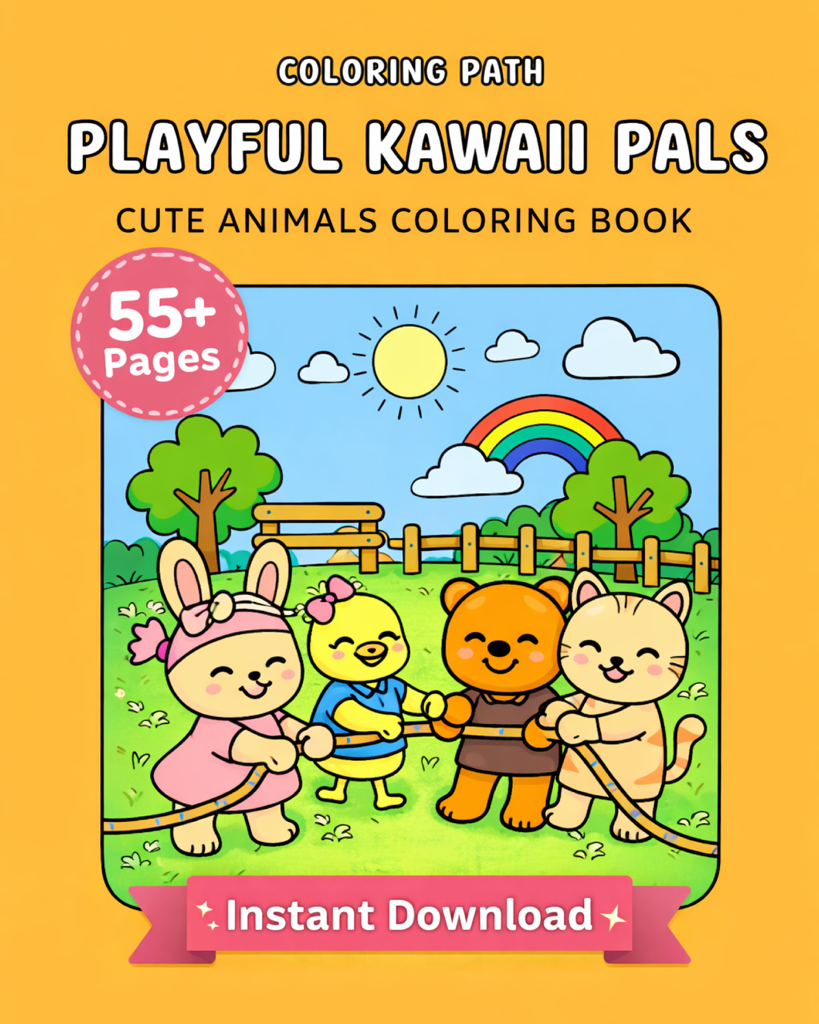 playful kawaii pals coloring page cover photo